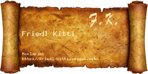 Friedl Kitti névjegykártya